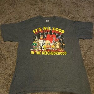 Looney Tunes "It's All Good In the Neighborhood" Gray TShirt Size Large